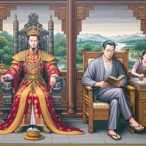 Traditional Ruler and Beloved Husband - Serene Setting