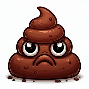 Ugly Poop Illustration - Funny Grumpy Blob with Googly Eyes