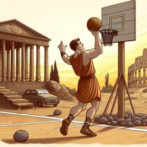 Roman Era Basketball Player Illustration