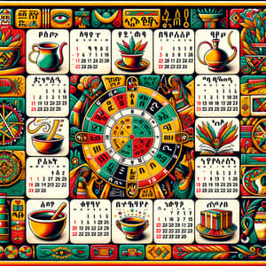 Ethiopian Culture Calendar with Unique Months and Days