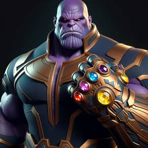 Thanos: Marvel Villain in Golden Gauntlet Armor