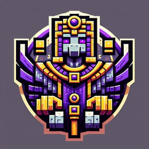 Minecraft-Inspired Horus Logo in Purple Style
