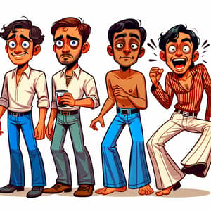 Cartoon Characters: Crazy Man, Drunk Man, Dancing Man