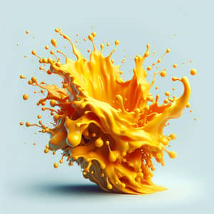 Vibrant 3D Yellow Liquid Splash Art