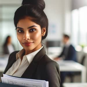 Professional South Asian Woman in Office | Business Success