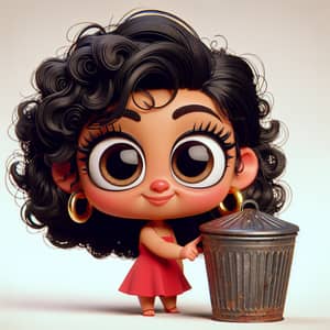 Cartoon Style Female Character Illustration | Fun Mischief Theme