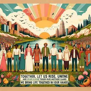 Inspiring Poster: Together, Let Us Rise and Unite for Our Mother land