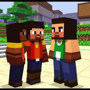 Minecraft Players Talking - Multiplayer Interaction