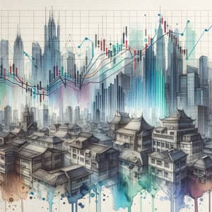 City Skyline Watercolor Painting | Financial Investment Trends
