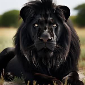 Majestic Black Lion: Wisdom, Strength & Serenity