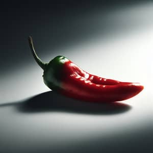 Vibrant Red and Green Chili Pepper on White Surface