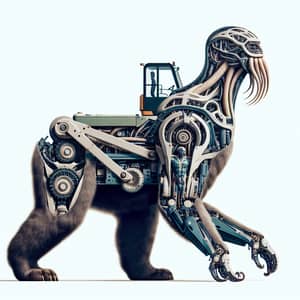 Unique Creature with Bear Legs, Forklift Arms, and Cathedral Torso