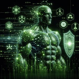 AI Power and Resilience | Neon-Green Algorithms and Strength