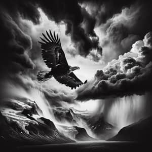 Majestic Eagle Soaring Through Stormy Sky | Nature-Inspired