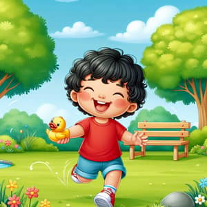 Joyful Child Playing in Park | Innocent Moments