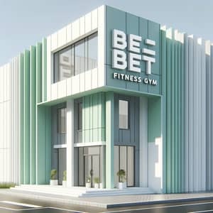 Harmonious Pastel Green Fitness Gym Facade with BeFit Sign