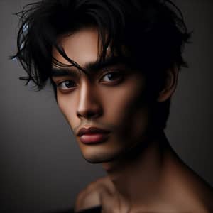 Dramatic Studio Portrait of Young South Asian Man