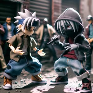Urban Hip-Hop Toy Freestyle Rap Battle in Manga Style