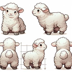 Fluffy Baby Sheep - Charming and Elegant Vector Art