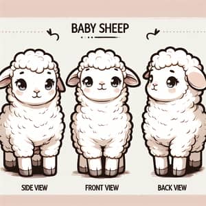 Adorable Baby Sheep Vector Illustration | Sheep Poses in Charming Style