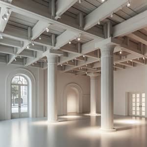 Spacious Room with Exposed Ceiling Beams - Art Exhibition Area