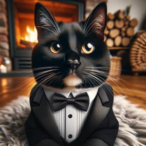 Tuxedo Cat - Sleek Black and White Feline