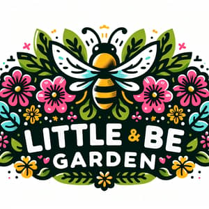 Little Bee Garden Logo: Vibrant Nature-Inspired Design