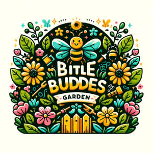Bee Buddies Garden Logo: Vibrant Nature-Inspired Design