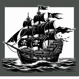 Black Pirate Ship | Treasure Laden Vessel