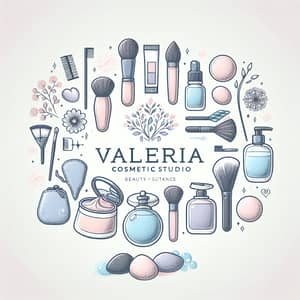 Elegant Cosmetic Studio Logo Design for Valeria