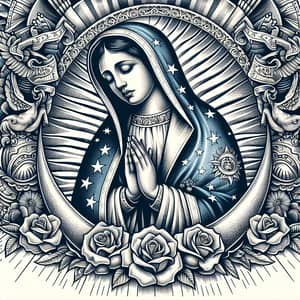 Stunning Virgen de Guadalupe Tattoo Design | AI Art Generator | Easy