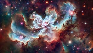Spring-Themed Cosmic Scene: Majestic Floral Galaxy Patterns
