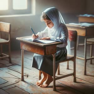 Middle-Eastern Girl Studying in Classroom | Sparkling Feet