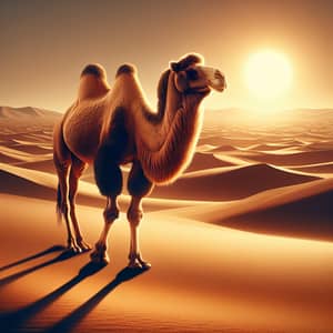 Majestic Camel in Vast Desert | Long-Distance Traveler