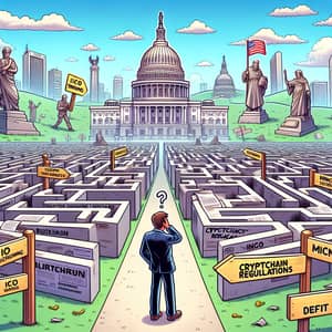 Navigating Cryptocurrency Regulations: A Satirical Cartoon Insight