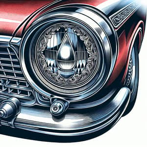 Detailed Car Headlight Illustration | Classic Luxury Design