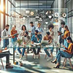 Diverse Team Collaboration in Bright Office Setting