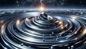 Abstract 3D Graphic: Viscous Liquid Flowing Through Dark Space