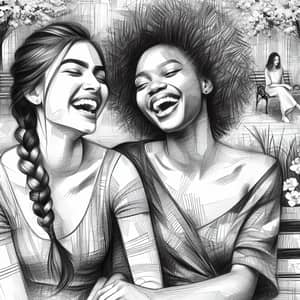 Abstract Pencil Sketch for Women Friendship | Artwork