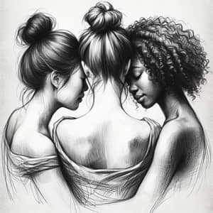 Empowering Women Friendship Sketch