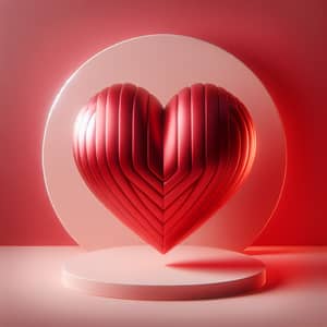 Vibrant Red 3D Heart with Realistic Volume