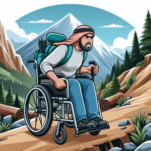 Challenging Wheelchair Adventure Uphill | Middle-Eastern Man