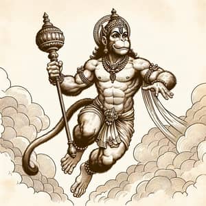 Hanuman - Devoted Hindu Mythology Figure Illustration