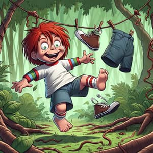 Adventurous Chuckie from Rugrats Jungle Mishap - Hilarious Scene
