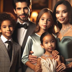Prosperous Wealthy Family: Diverse Representation of Elegance and Love