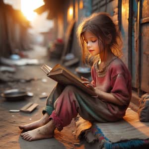 Inspiring Image of a Young Girl Reading Outdoors