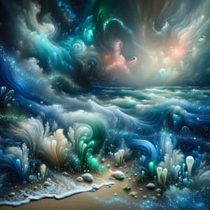Ocean Waves in Abstract: Serene Beauty in Colors