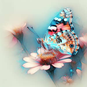 Vibrant Butterfly on Flower Illustration