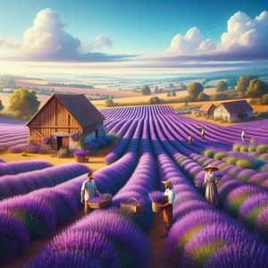 Tranquil Lavender Farm: Vibrant Fields & Diverse Farmers