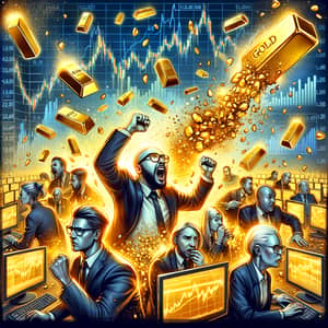 Dynamic Gold Market Illustration Revealing Bullish Intent and Market Volatility